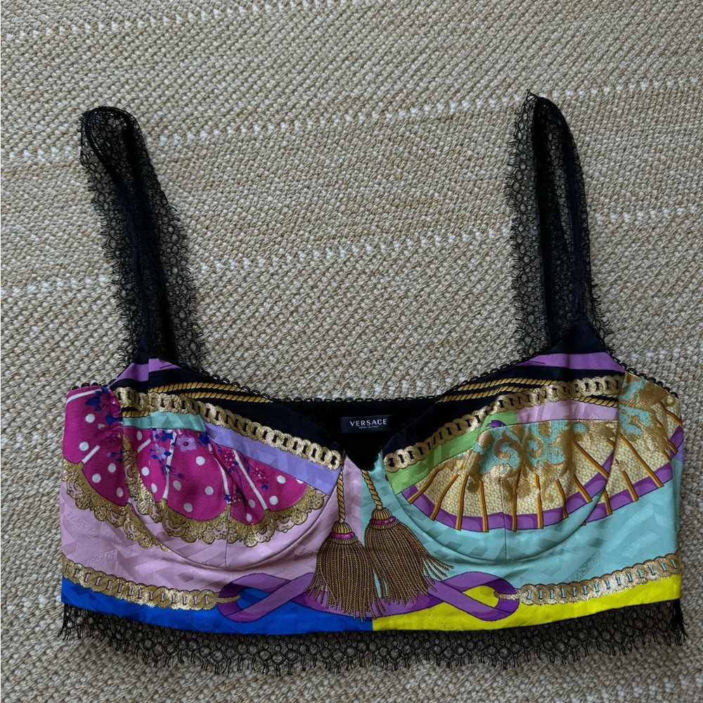 Versace crop top/ bralette in size 46. Silk